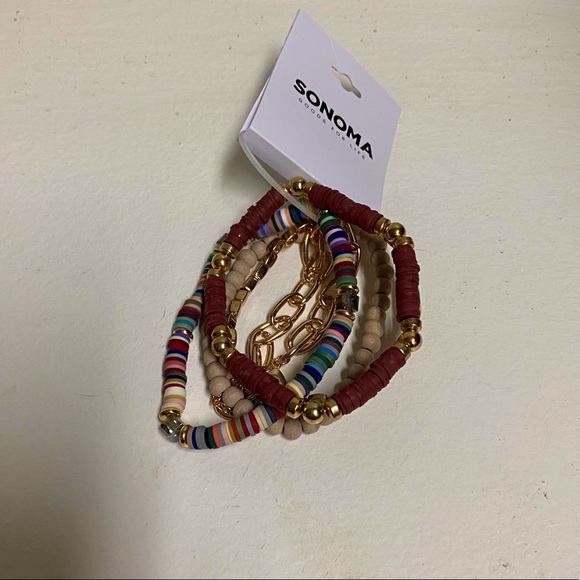 NWT SONOMA Goods For Life® Chain & Multi Beaded 5-Piece Stretch - Picture 3 of 3